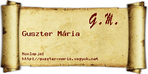 Guszter Mária névjegykártya