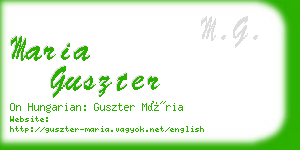 maria guszter business card